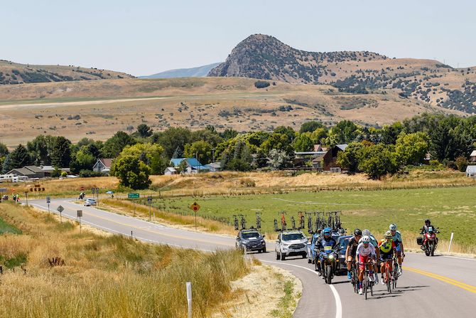 The break continues to open up a gap on the field during stage 1 of the 2019 Tour of Utah
