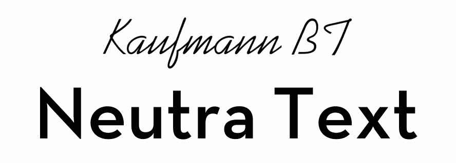 Font pairings: Kaufmann and NeutraDemi