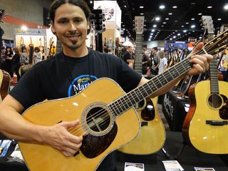 Chris Thomas of Martin Guitar with the new D-45E Retro acoustic