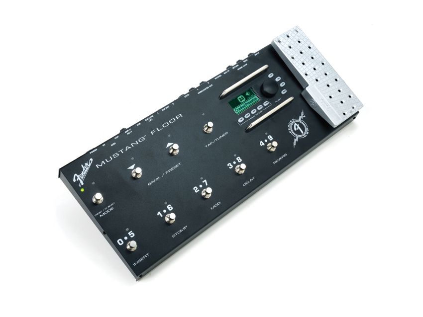 The Fender Mustang Floor's satisfyingly solid chassis boasts nine footswitches.