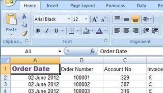 Excel Tutorial 1 - Select Order Date
