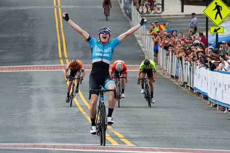 Sam Bassetti (Elevate-KHS) wins the Winston-Salem Cycling Classic on May 28, 2018 in Winston-Salem, North Carolina.