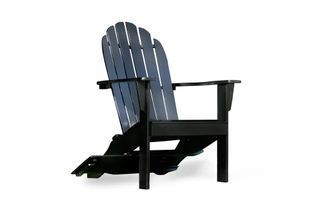 A navy blue Adirondack chair