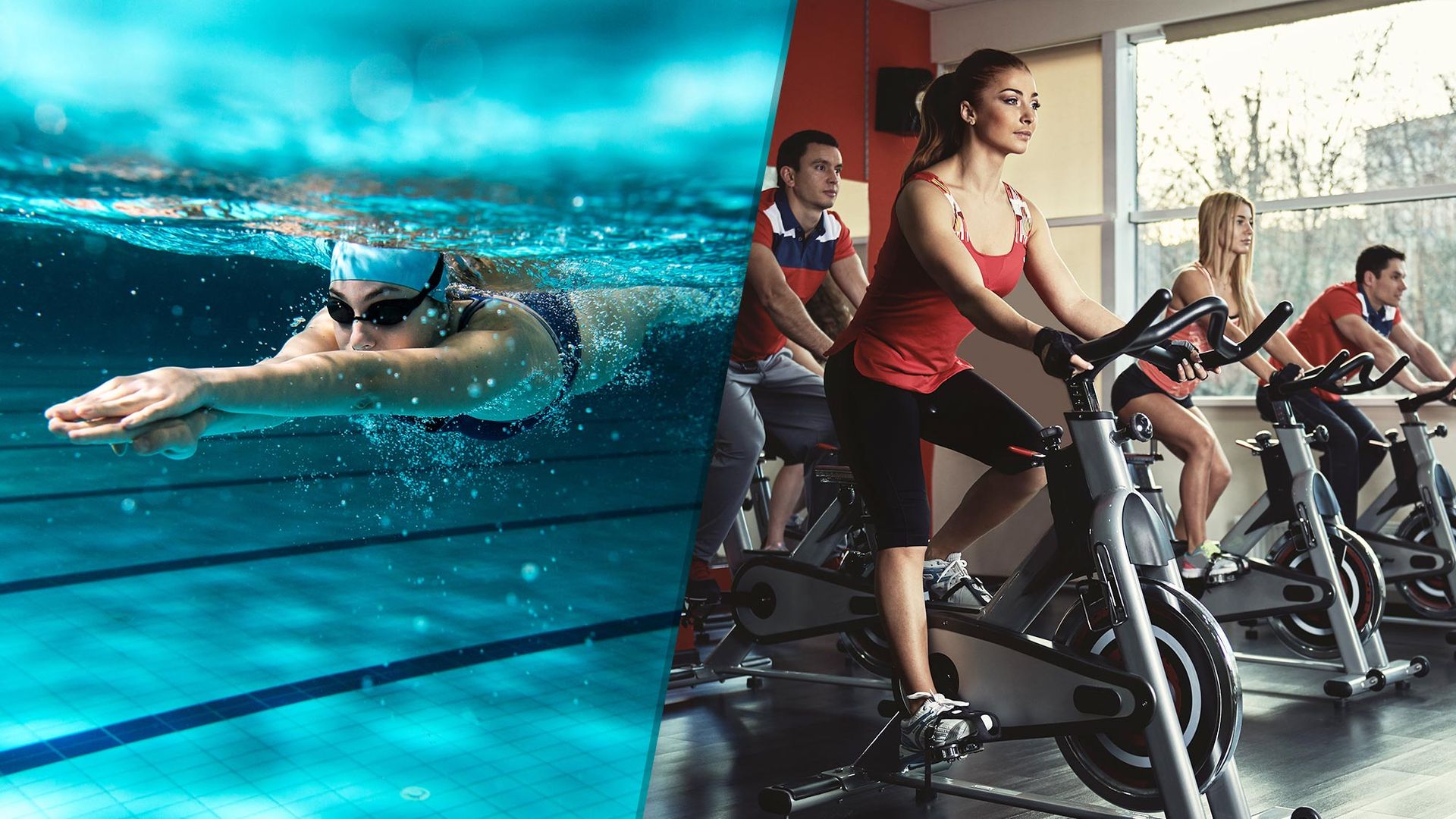 swimming and cycling race