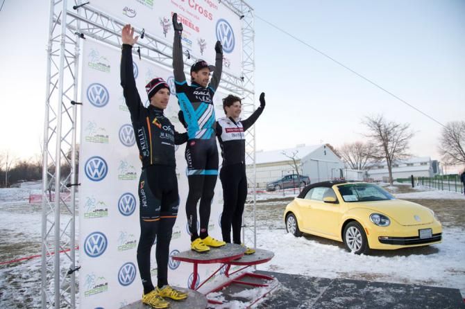 The men's podium of Jamie Driscoll, Michael Van Den Ham and Kerry Werner