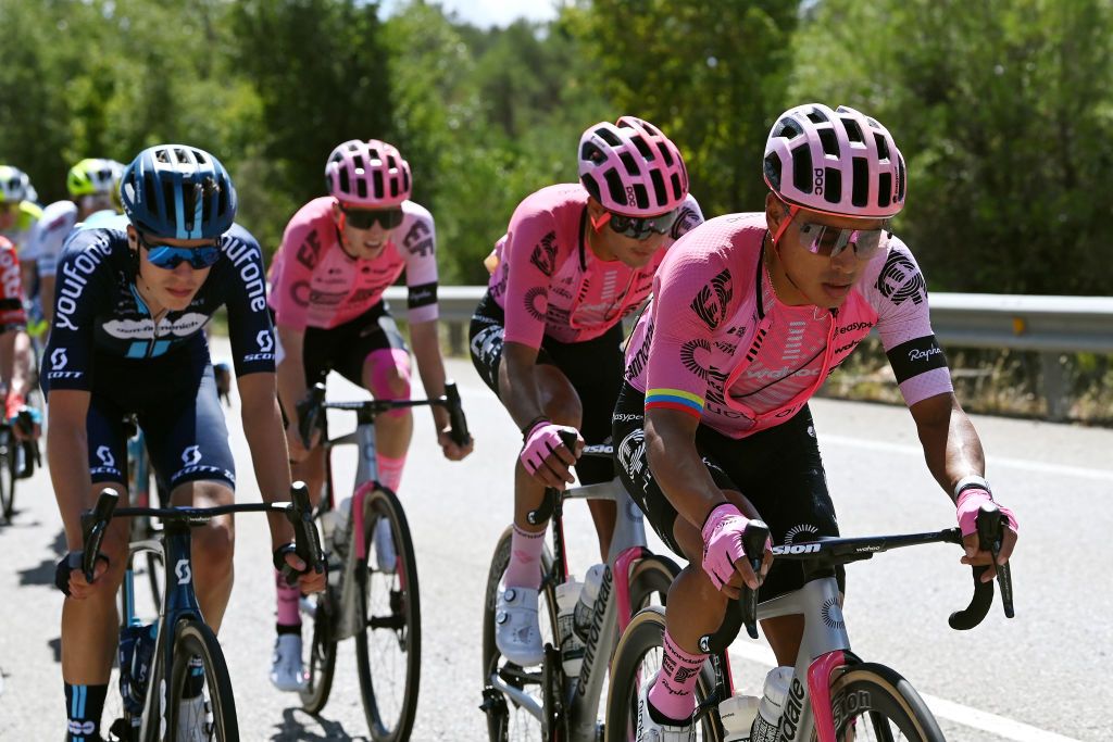 ARINSAL SPAIN AUGUST 28 Jonathan Klever Caicedo of Ecuador and Team EF EducationEasyPost competes during the 78th Tour of Spain 2023 Stage 3 a 1585km stage from Sria to Arinsal 1911m UCIWT on August 28 2023 in Arinsal Andorra Photo by Tim de WaeleGetty Images