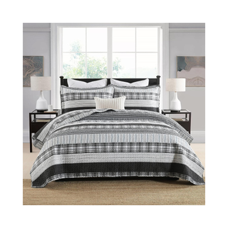Grey quilted bedding set
