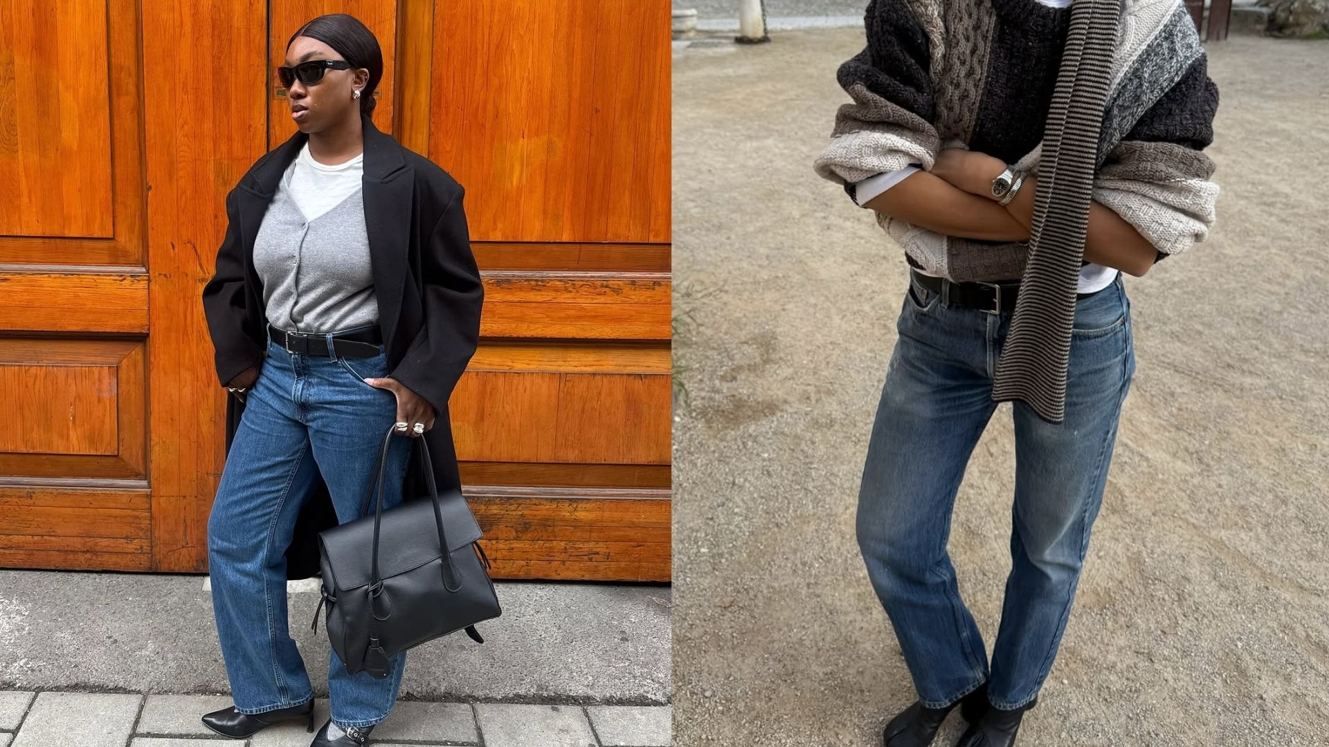 Collage of women wearing 2026 denim.