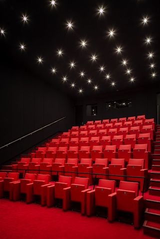 Len Lye Centre auditorium with red chairs
