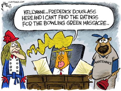 Political Cartoon U.S. kellyanne Conway Frederick Douglass Trump