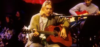 Kurt Cobain of Nirvana at a taping of the television program 'MTV Unplugged,' New York, New York, Novemeber 18, 1993.
