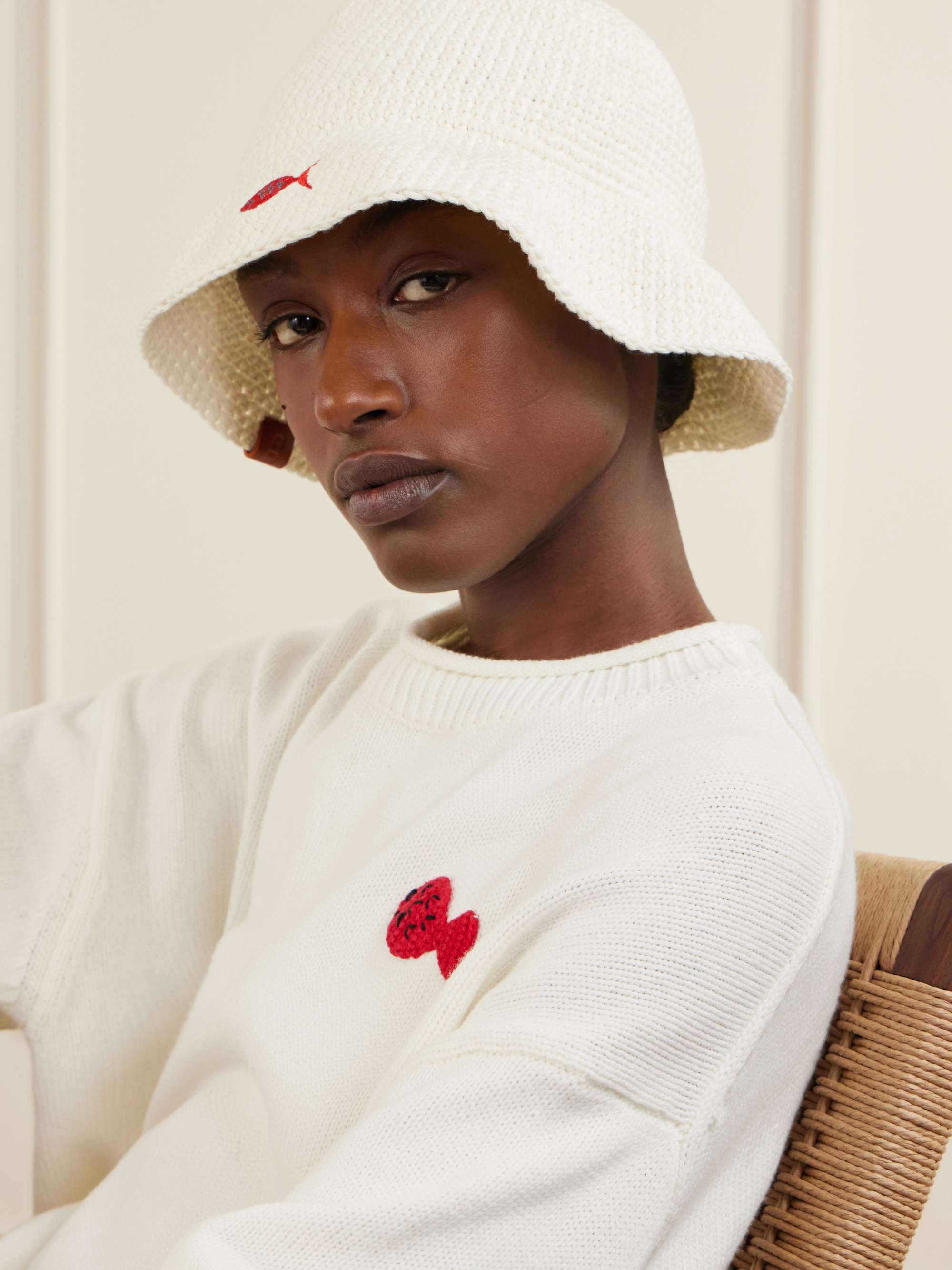 + Da Adolfo Meyers Crocheted Logo-Embroidered Cotton Hat
