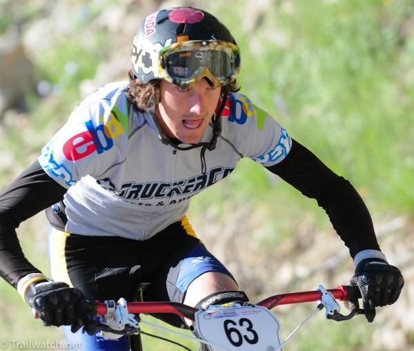 A colorful eBay rider heads up the mountain