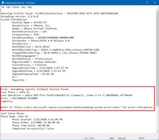 SetupDiag results determine Windows 10 ugprade problem