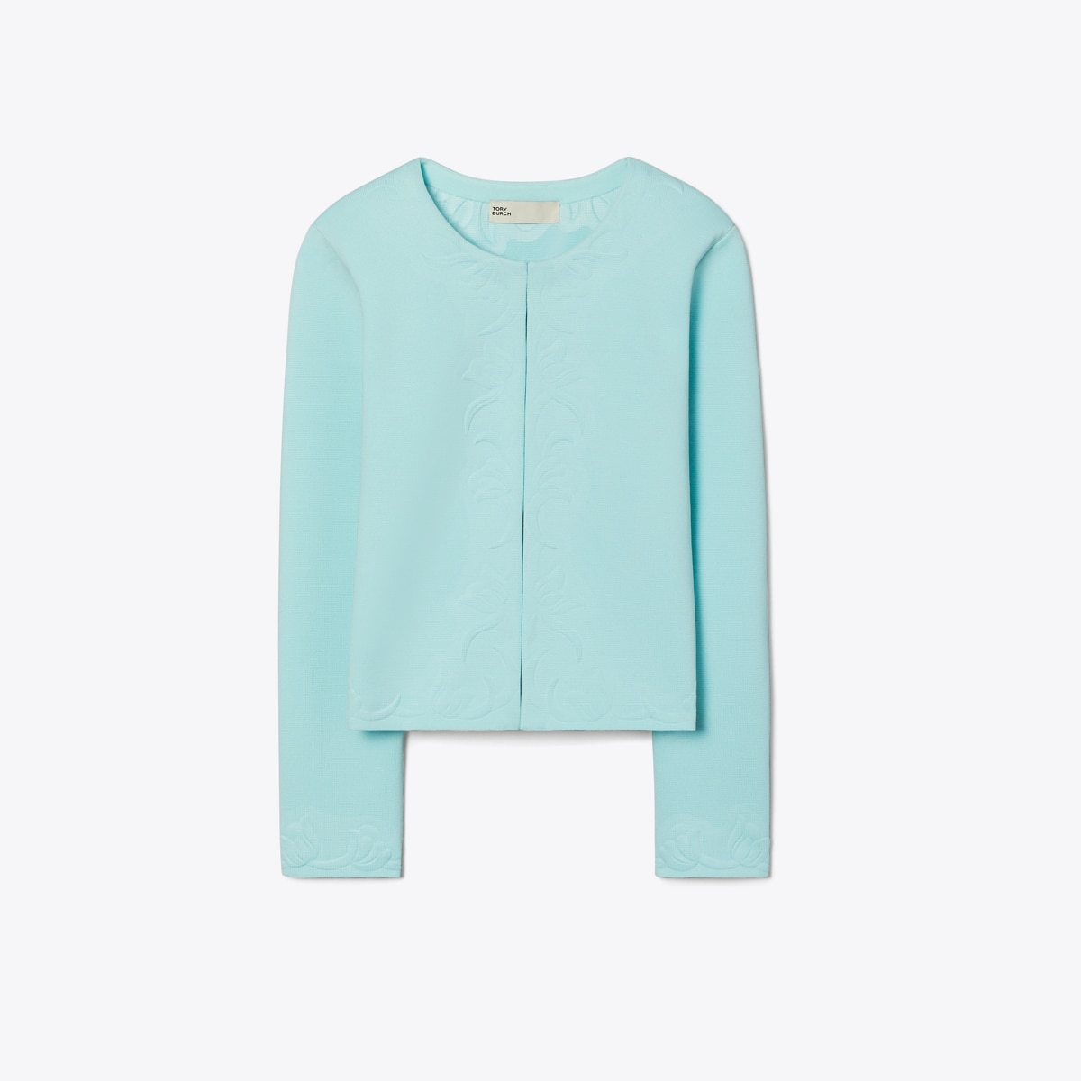 Kendra Embossed Cardigan in Blue, Size S