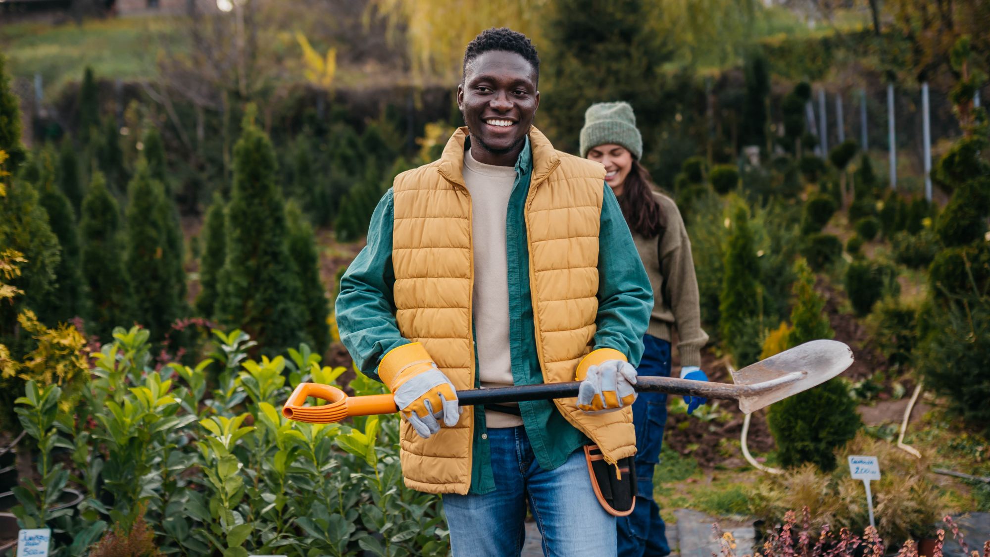 man gardening with spade