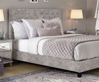 Next grey velvet effect upholstered bed