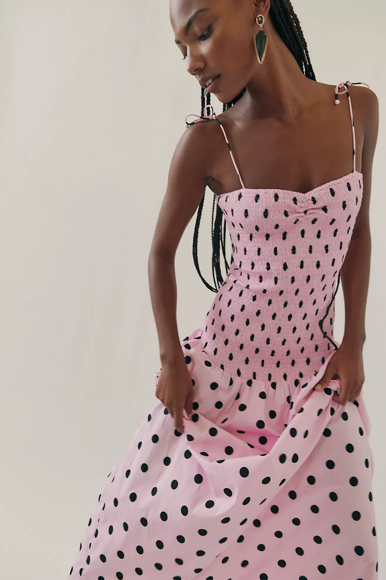 Swf Shirred Drop Hem Maxi Dress
