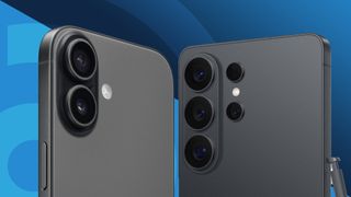The iPhone 17 and Galaxy S26 Ultra on a blue background