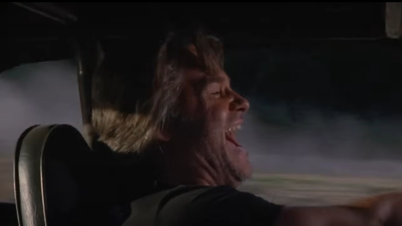 Kurt Russell screaming while driving in Death Proof