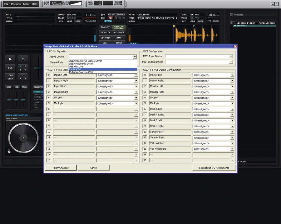 Configuring your audio and MIDI devices is straightforward enough.