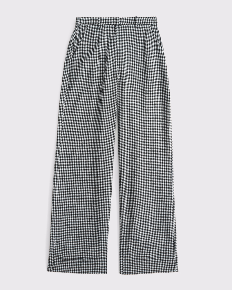 Tailored Linen-Blend Wide Leg Pant