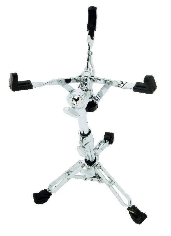 The snare drum stand uses a resin ball as a mount.
