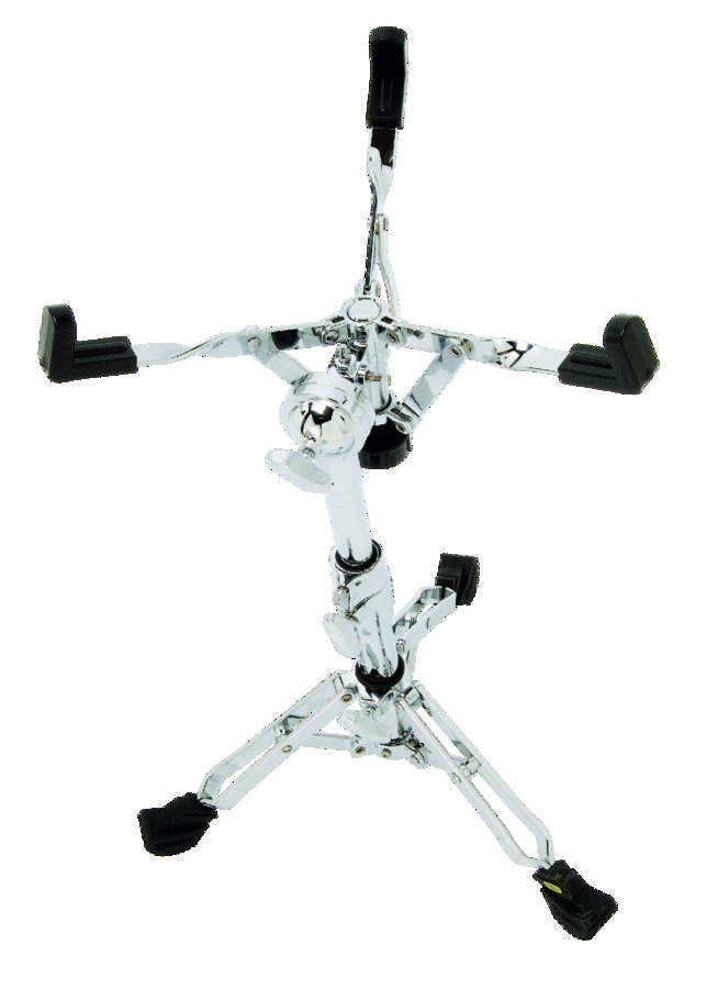 The snare drum stand uses a resin ball as a mount.