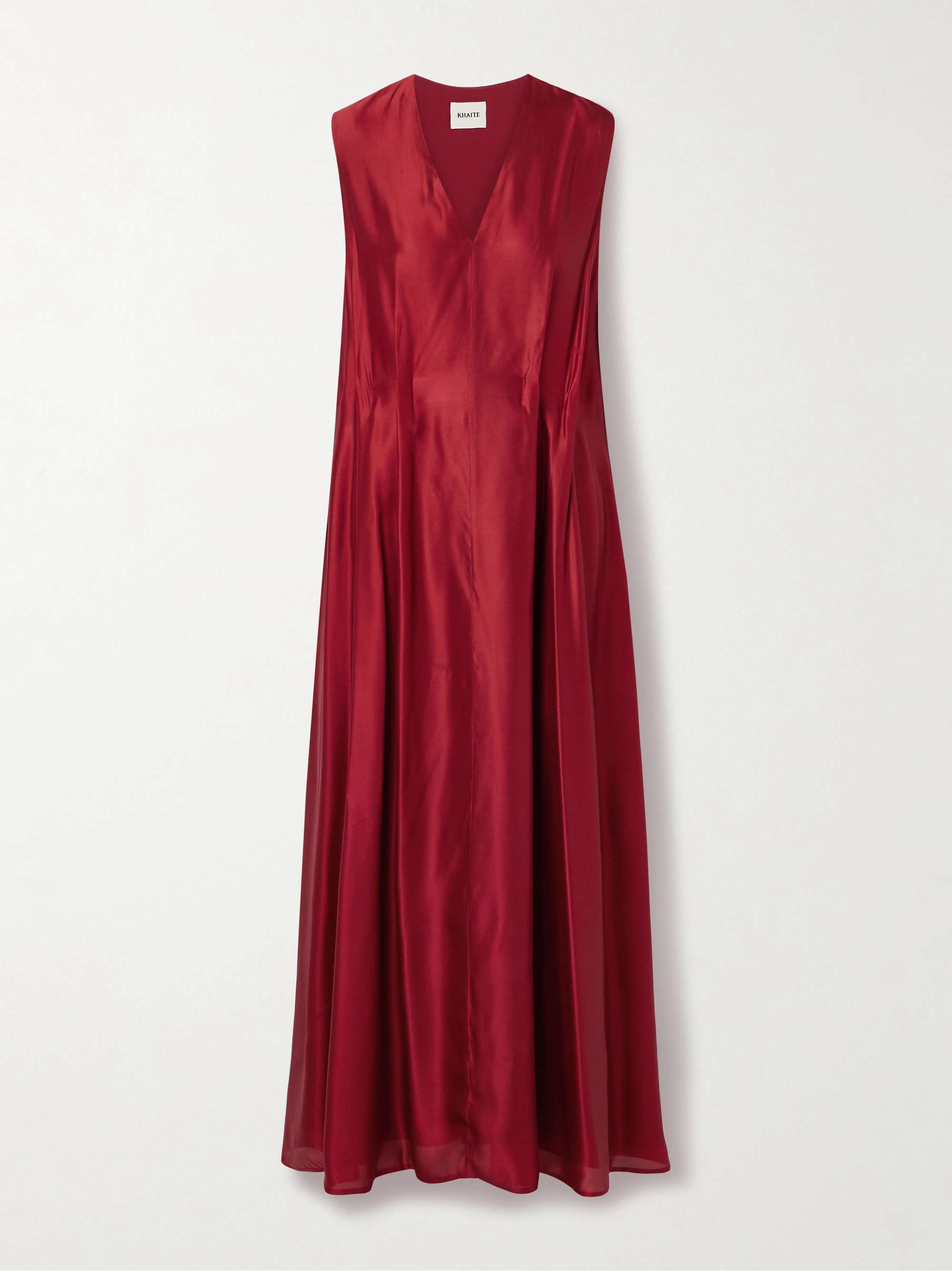 Syd Pleated Satin-Twill Midi Dress
