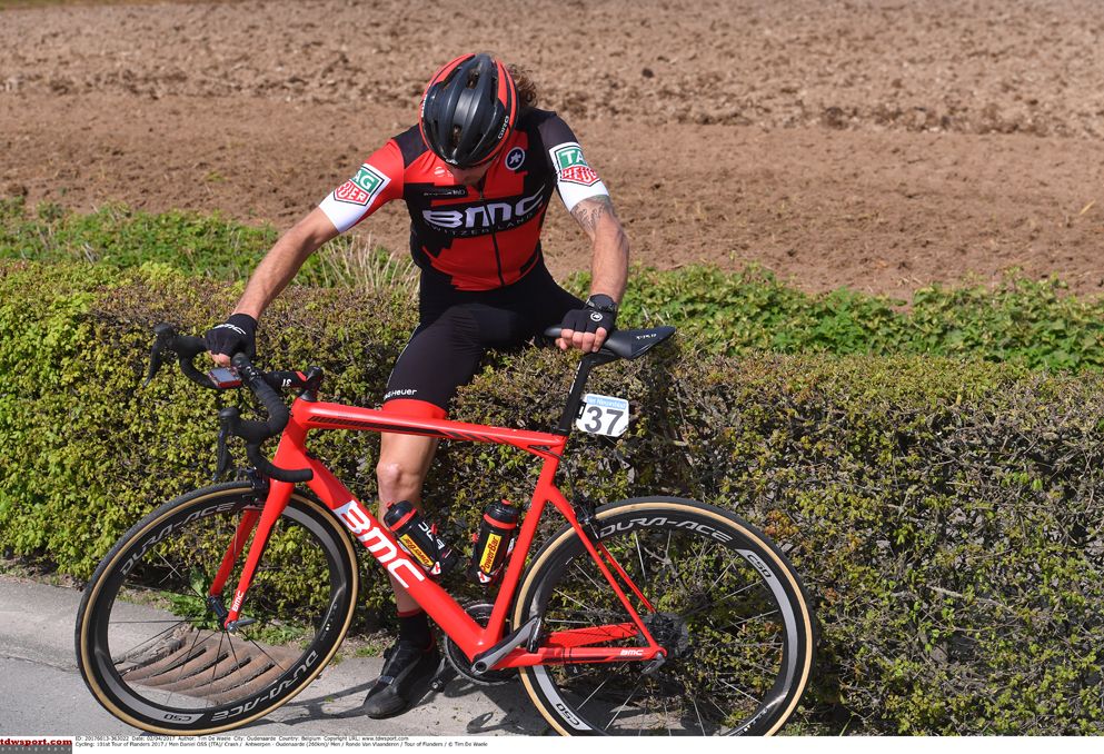 Daniel Oss (BMC Racing) was an early faller in the Tour of Flanders