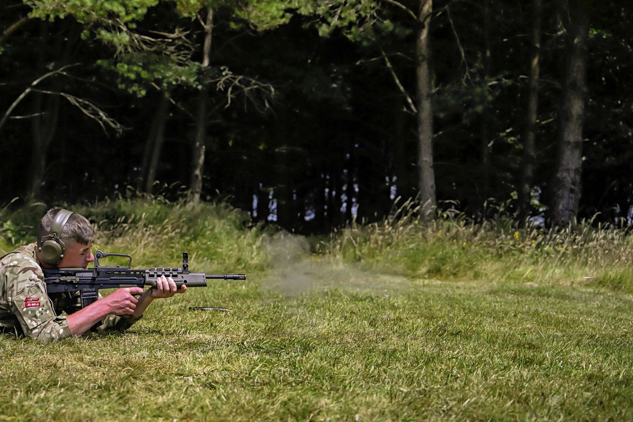 Bullet being fired from gun