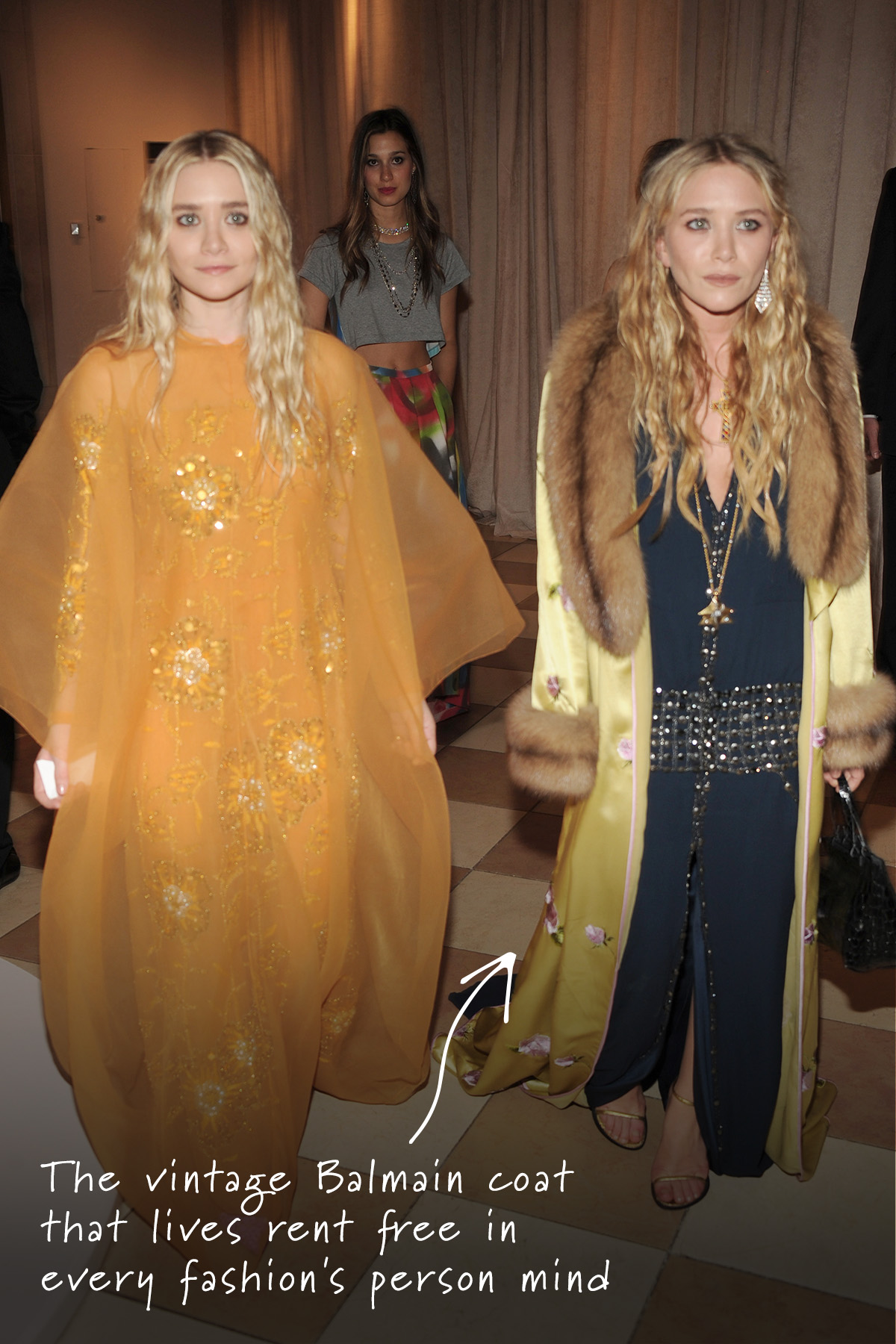 An image of Mary-Kate and Ashley Olsen, including the differences between the two.