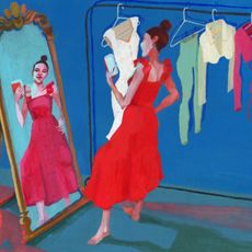 illustration of women in mirror