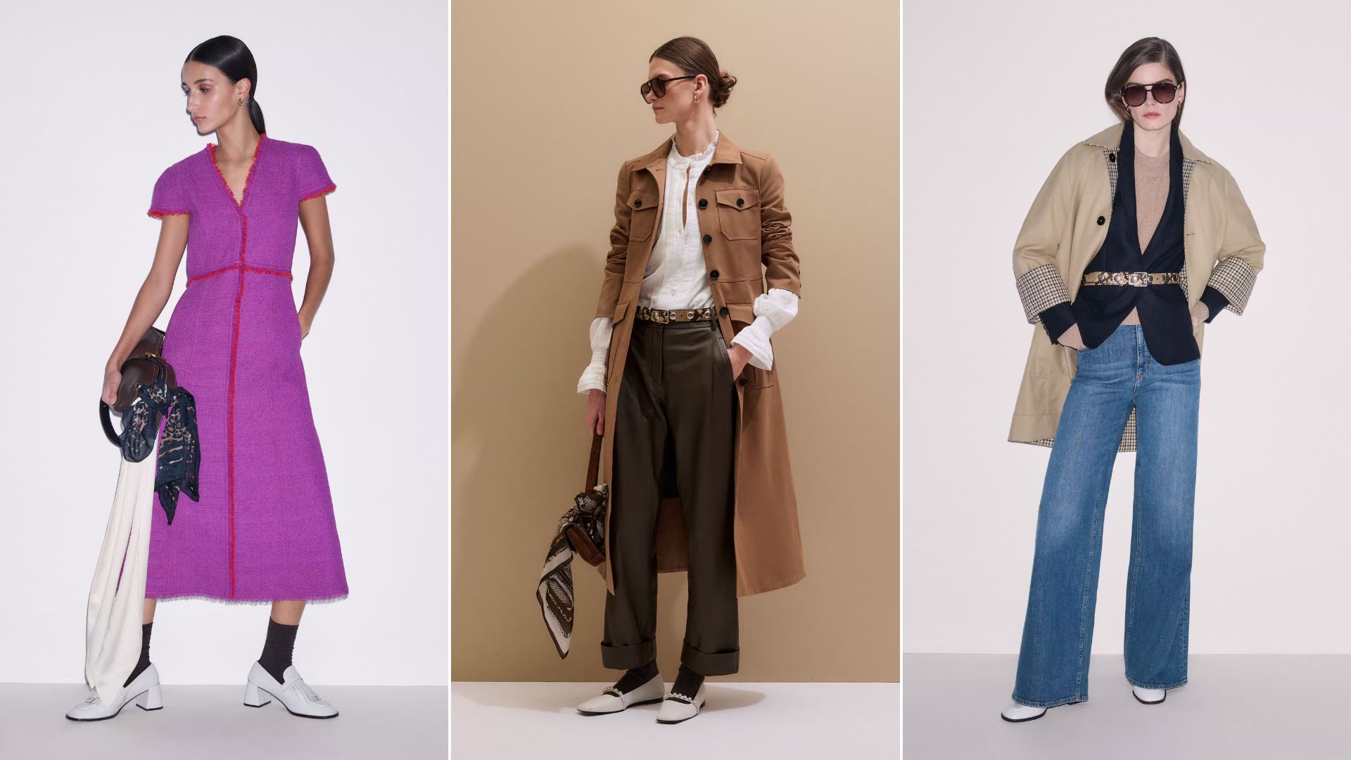 Three models wear different outfits from ME+EM