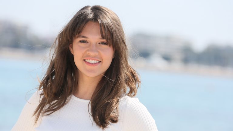 Sabrina Bartlett attends "Knightfall" photocall during MIPTV 2017 on April 4, 2017 in Cannes, France.
