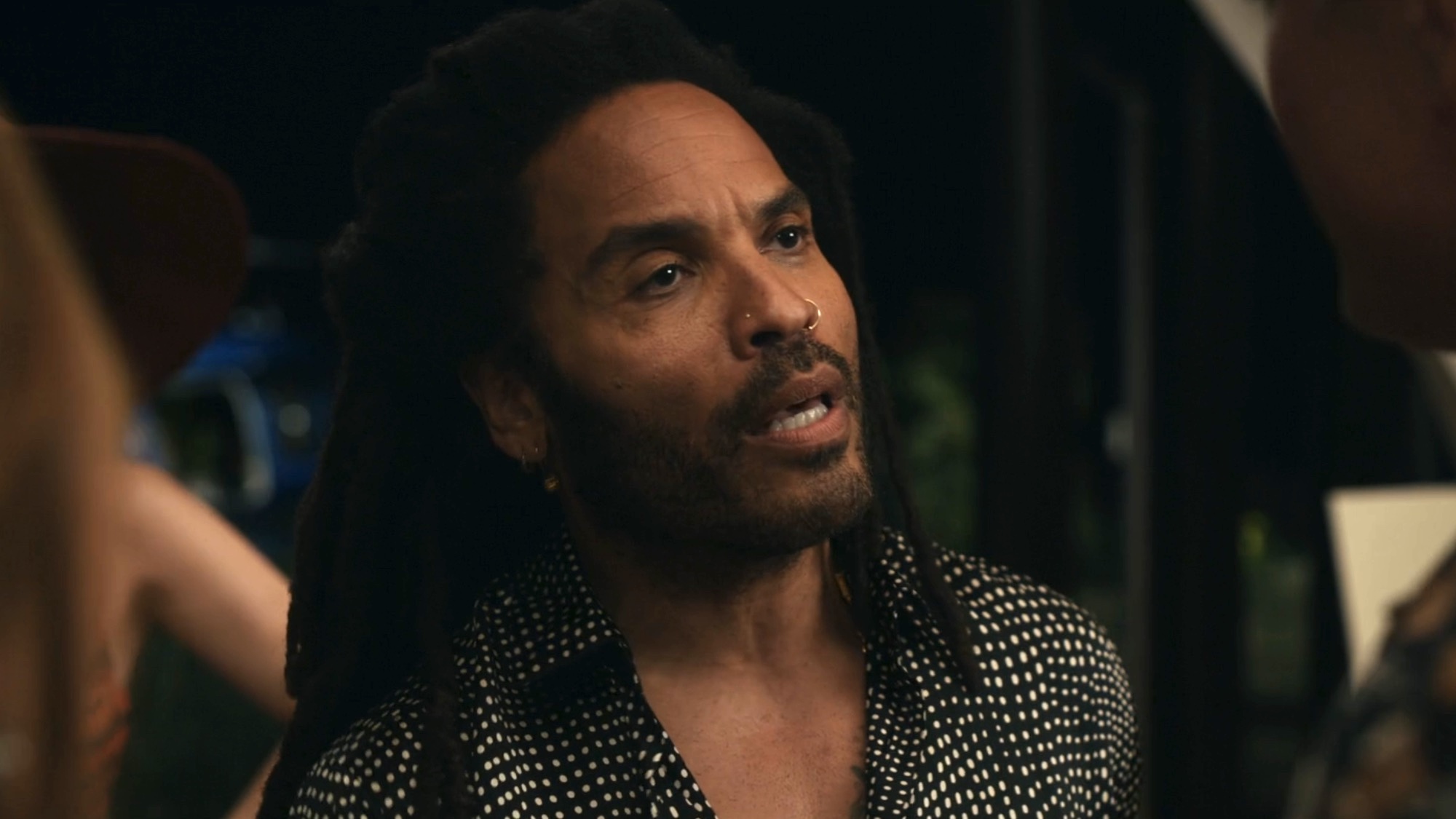 Lenny Kravitz looking confused in Shotgun Wedding.
