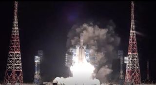 A Russian Angara A5 rocket launches from Plesetsk Cosmodrome on the vehicle’s third demonstration mission on Dec. 27, 2021. The rocket, carrying a dummy payload, reached low-Earth orbit, but an upper-stage engine failure prevented it from going higher as planned, according to media reports.