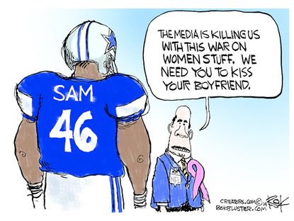 Editorial cartoon Michael Sam NFL sports