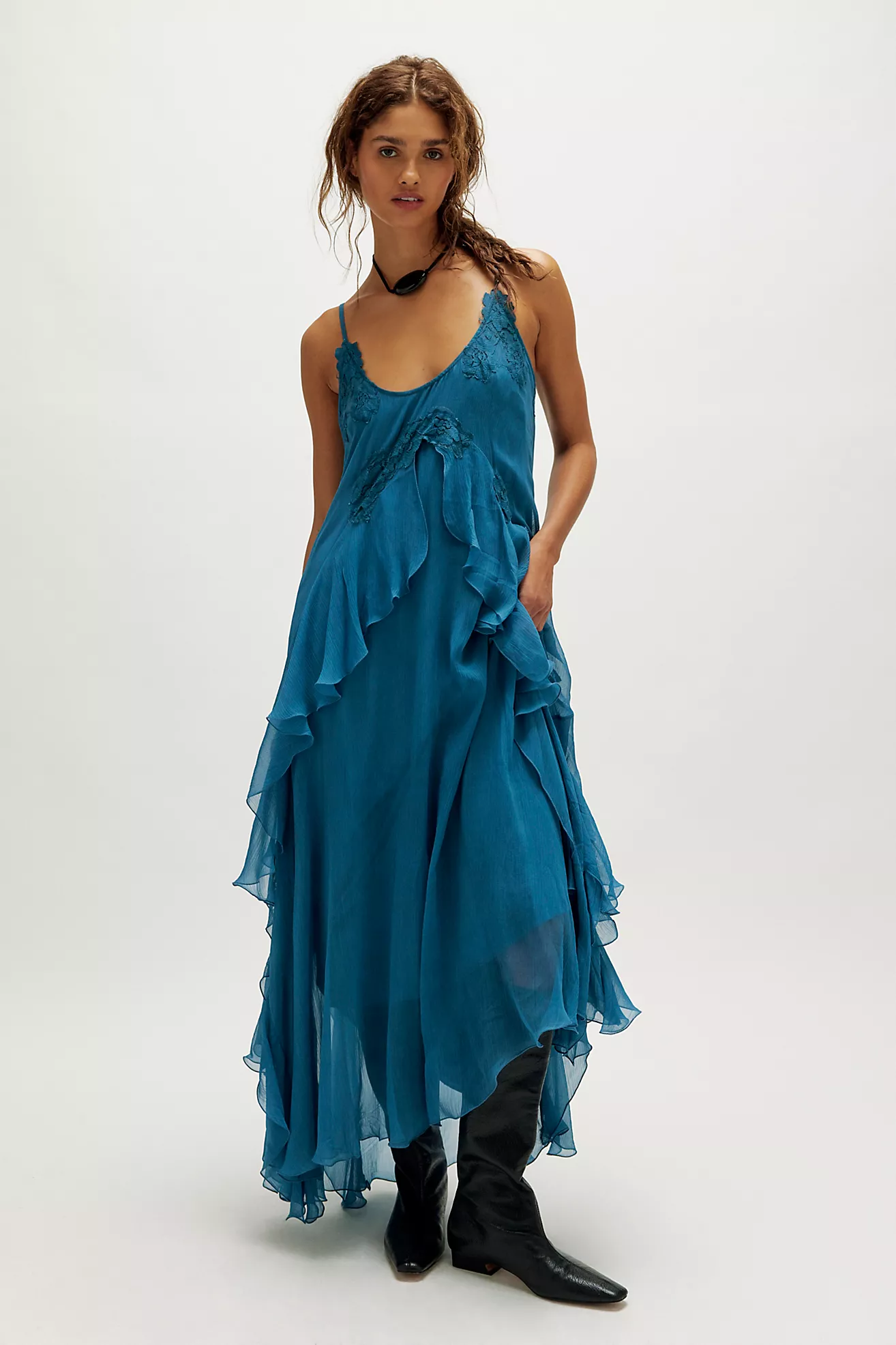 Nigel Preston Floating Angel Chiffon Maxi Dress