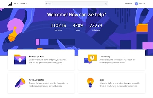 BigCommerce's online support webpage