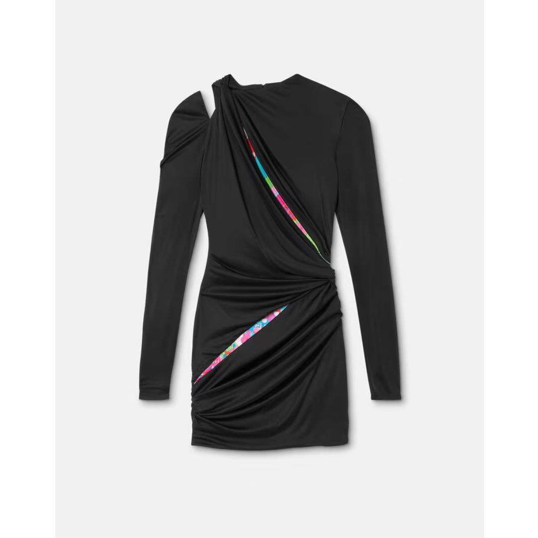 Dua lipa x Versace black dress, as seen on Dontella