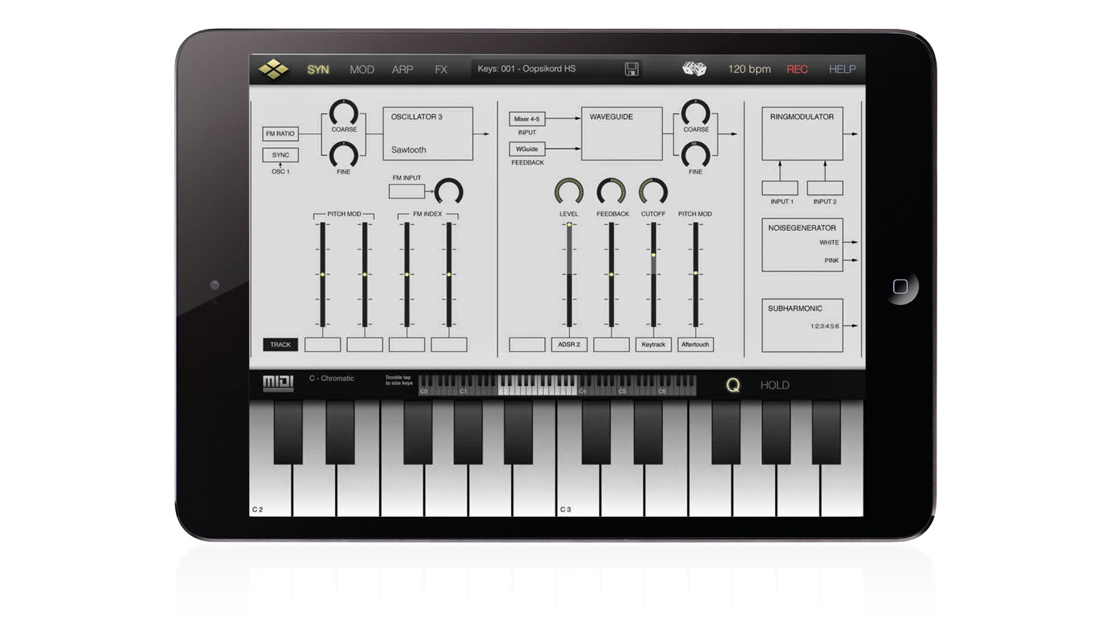 Tera Synth&#039;s 25 modules include three virtual analogue oscillators (complete with PM and FM)