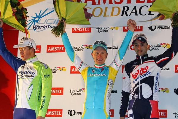 Enrico Gasparotto (Astana) on the podium