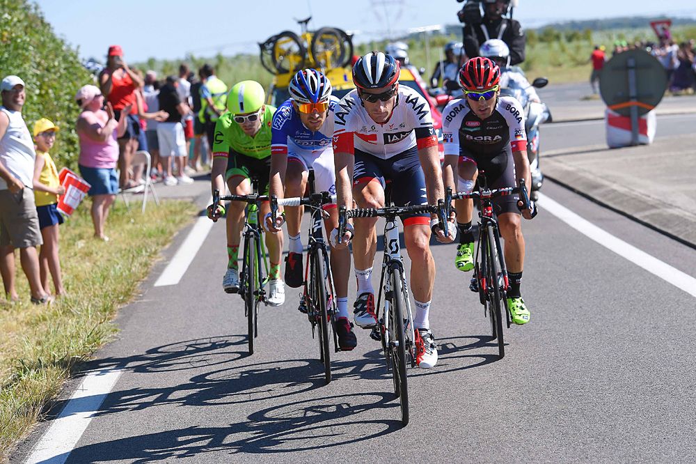 Martin Elmiger (IAM Cycling) in the four-man breakaway