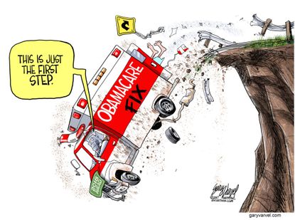 Political cartoon U.S. GOP health care bill Obamacare