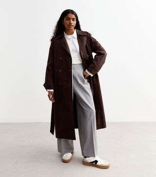 New Look Brown Double Breasted Trench Coat