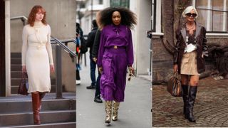 street style influencers showing the best knee length winter boots