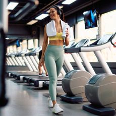 A woman doing one of the best walking workouts for beginners