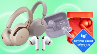 Collage of headphones on sale for Prime Day