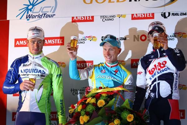 Cheers for Enrico Gasparotto, winner of the 2012 Amstel Gold Race